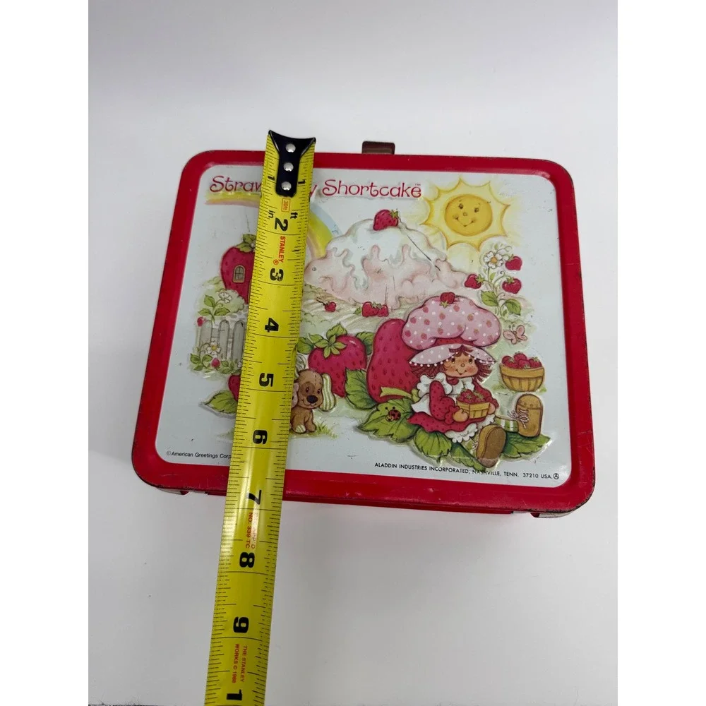 Vintage 1980 Strawberry Shortcake Metal Lunchbox Aladdin Red Tin 80s Kidcore Y2K